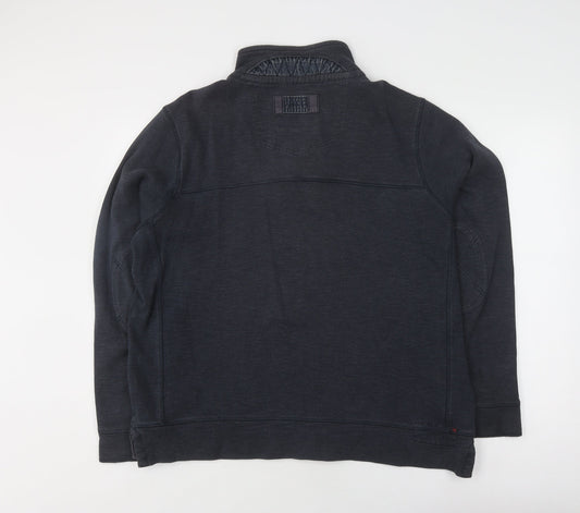 Mens UK Size L Fat Face Blue Henley Sweatshirt