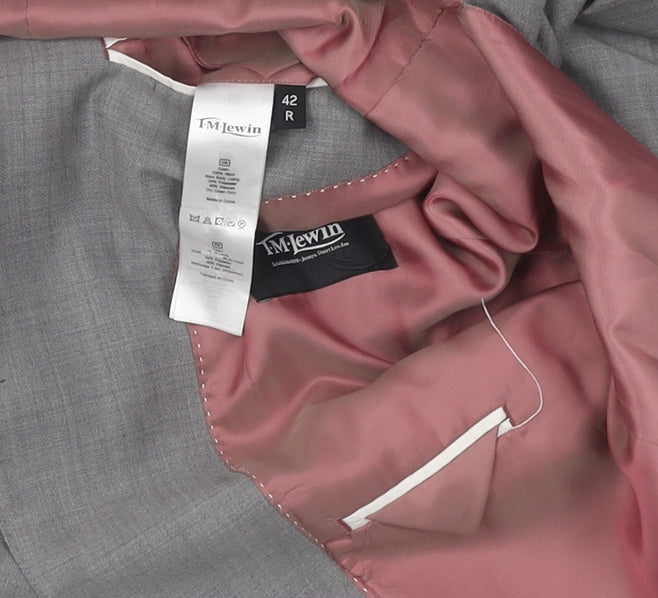 Mens UK Size 42 T.M.Lewin Regular Grey Suit Jacket