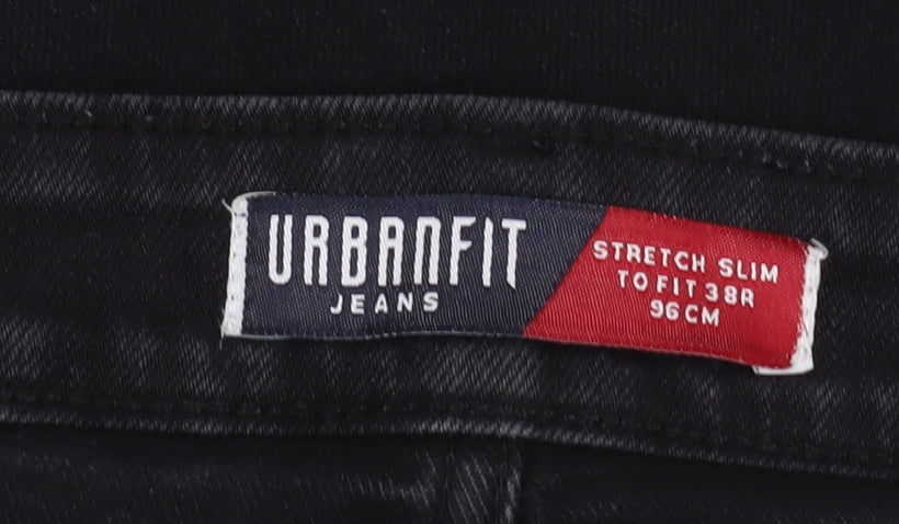 Urbanfit Men's Black Slim Stretch Jeans 38R