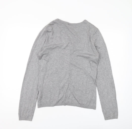 Womens UK Size M ICHI Grey Cardigan Jumper