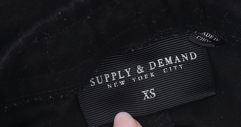 Mens UK Size XS Supply & Demand Regular Fit Jogger Black Trousers