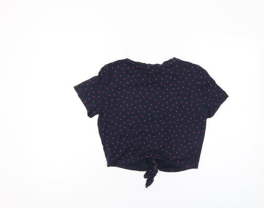 Monki Women's Blue Polka Dot T-Shirt XS
