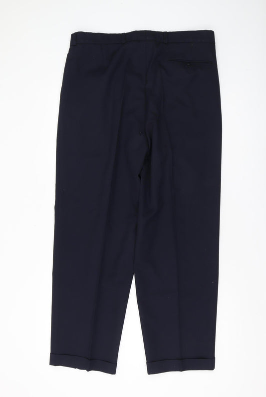 Debenhams Men's Black Dress Pants, 36L, Pleated, Formal