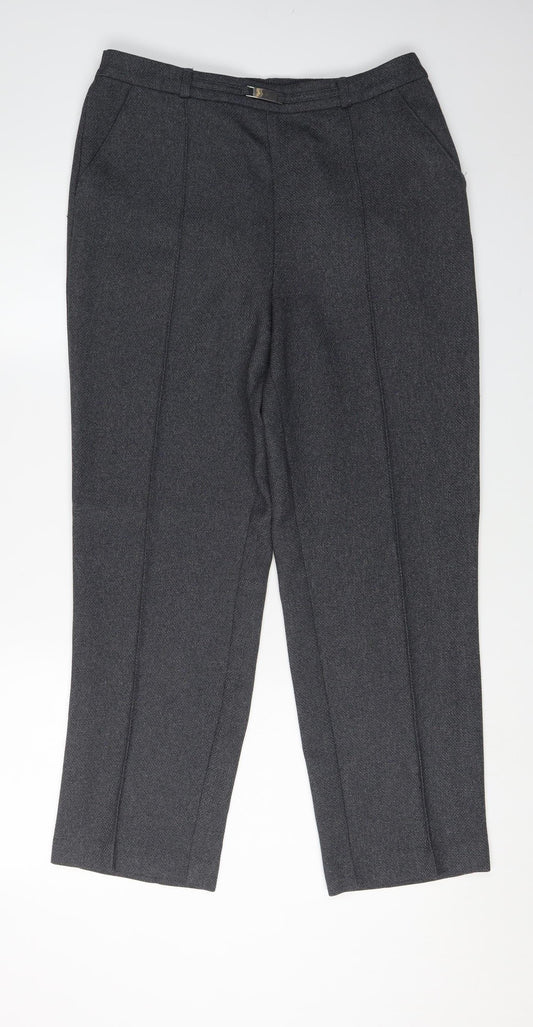 Womens UK Size 12 Honor Millburn Regular Fit Dress Pants Grey Trousers