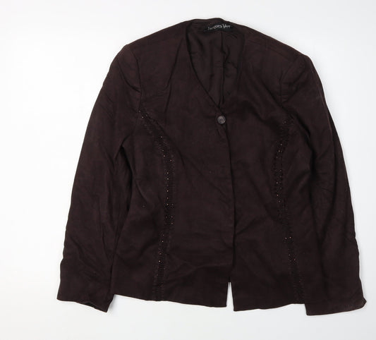 Womens UK Size 12 Jacques Vert Regular Brown Blazer