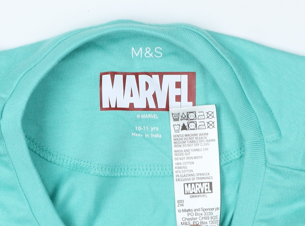 Marks and Spencer Marvel Girls Blue Lounge Set 10-11 Yrs