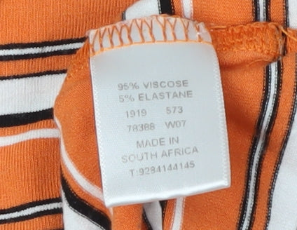 Womens UK Size 8 Daniel Hechter Orange Basic T-Shirt