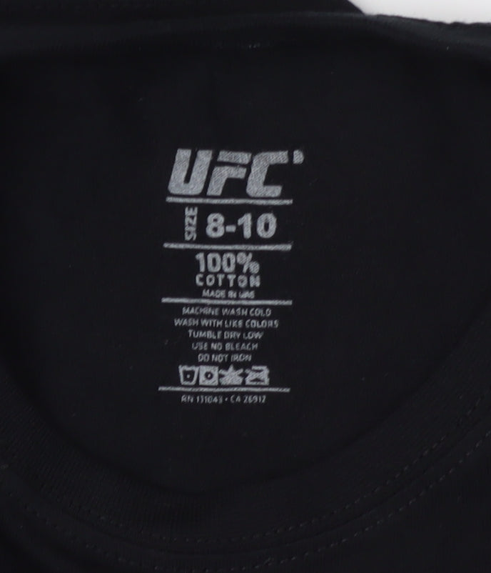 UFC Boys Black T-Shirt Size 9-10 Graphic Cotton Casual