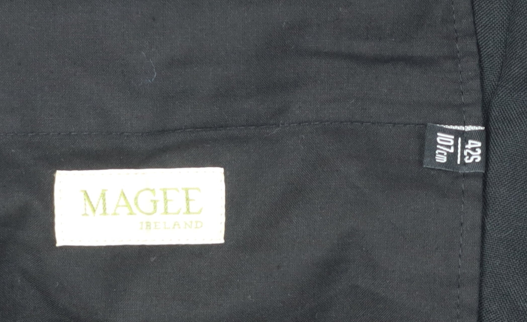 Magee Men's Black Dress Pants - 42S, Wool, Formal