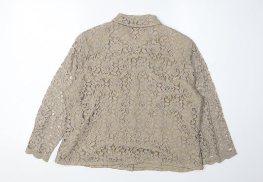Womens UK Size 16 Eastex Beige Blouse