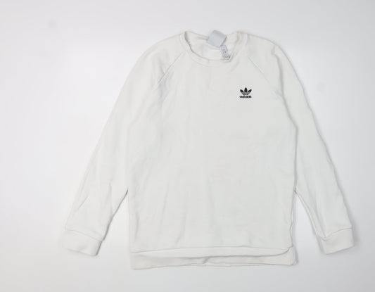 Additional front view of Adidas unisex white pullover sweatshirt s casual
