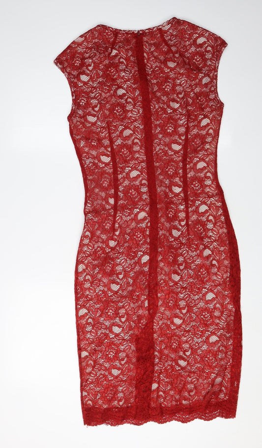 Jaeger Red Women's Sheath Dress, Size 10, Cocktail Elegance