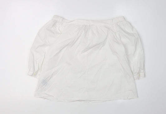 Womens UK Size 4 Tommy Hilfiger White Cropped Blouse