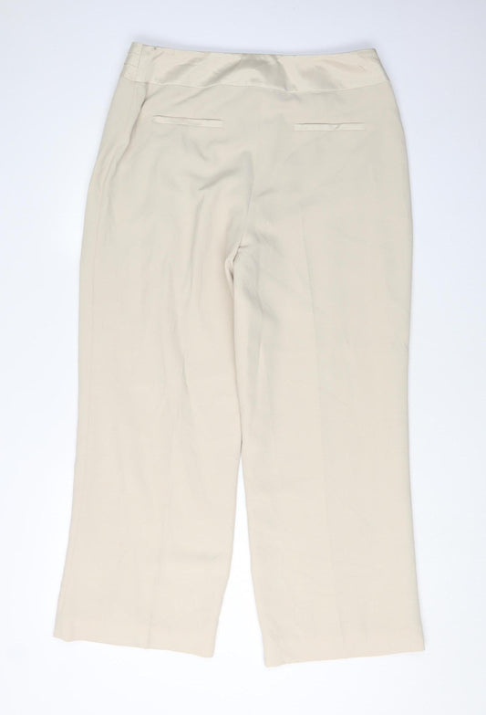 Womens UK Size 12 Viyella Dress Pants Beige Trousers
