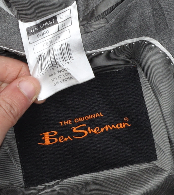 Mens UK Size 42 Ben Sherman Regular Grey Suit Jacket