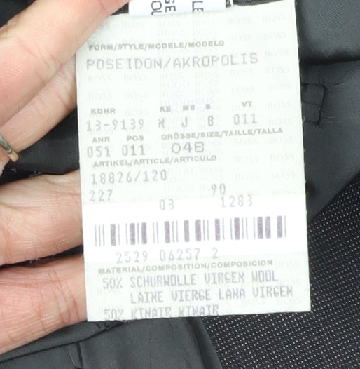 Mens UK Size 38 HUGO BOSS Regular Black Suit Jacket