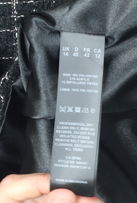 Jacques Vert Women's Black Cape, Size 14, Collared Button Design