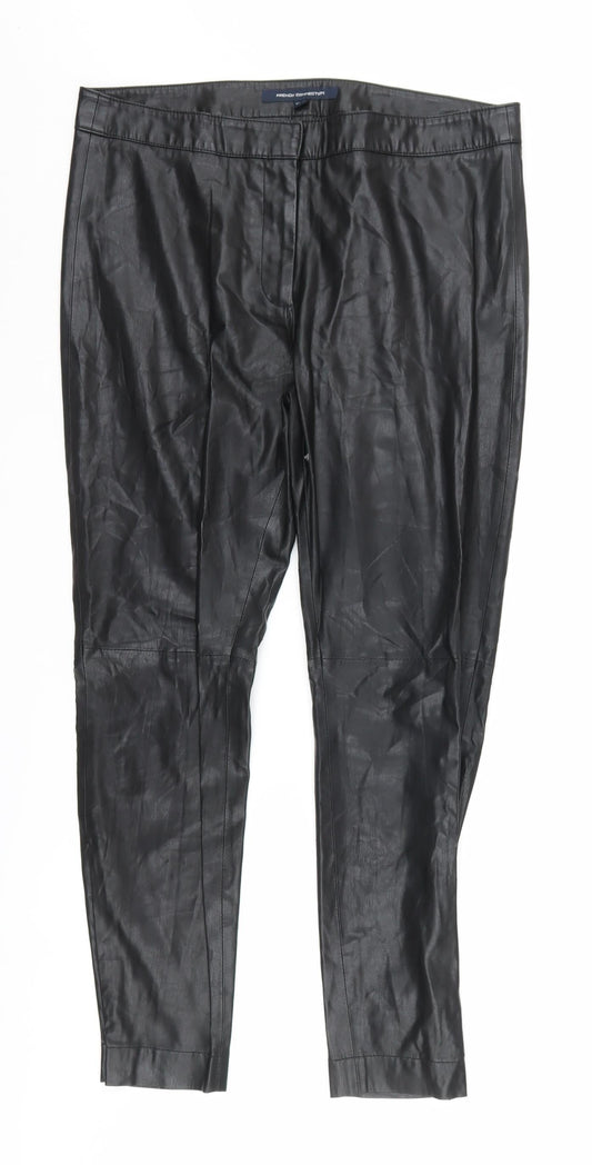 Womens UK Size L French Connection Regular Fit Black Trousers