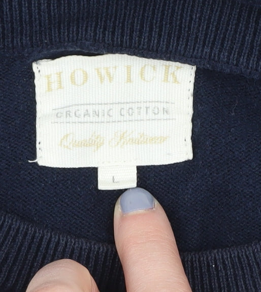 Howick Men's Blue Cotton Pullover Jumper L