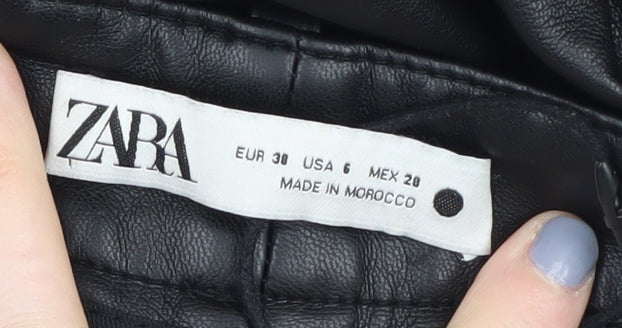 Womens UK Size 10 Zara Regular Fit Dress Pants Black Trousers