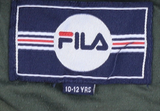 Fila Boys Green Pullover Hoodie 10-11 Yrs - Logo Graphic
