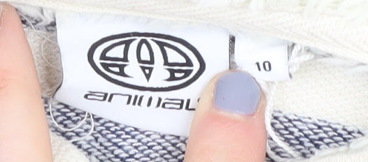 Animal Women's Blue Striped Hoodie Size 10 with Drawstring