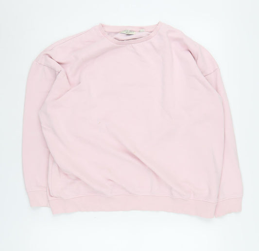 Womens UK Size M Brave Soul Pink Pullover Sweatshirt