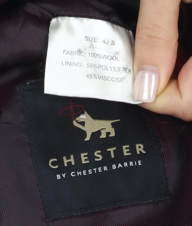 Mens UK Size 42 Chester Barrie Regular Black Suit Jacket