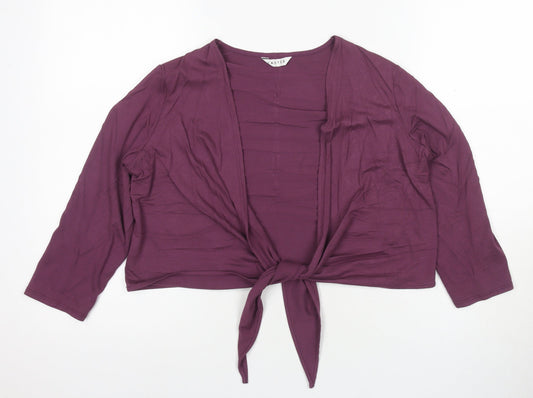 Womens UK Size 10 Eastex Purple Wrap Blouse