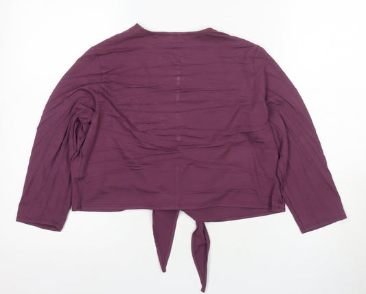 Womens UK Size 10 Eastex Purple Wrap Blouse