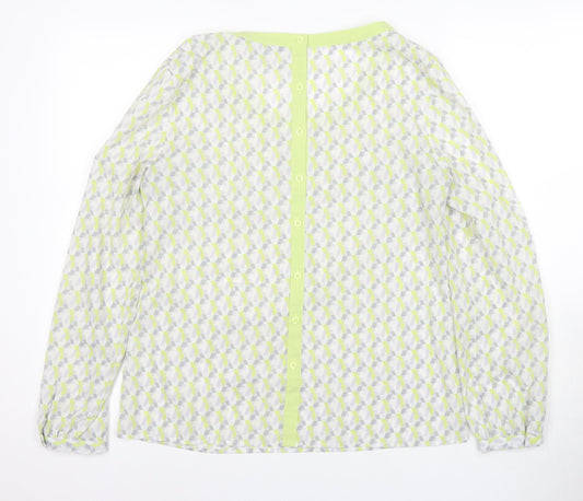 Laura Ashley Women's Green Geometric Tunic Blouse Size 12