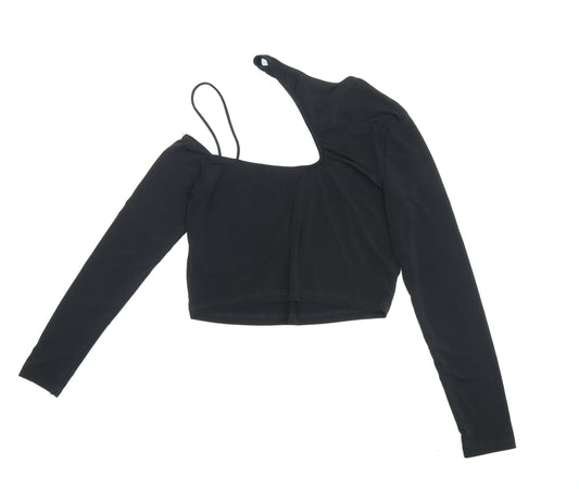 Bershka Women Black Cropped Blouse Size 12