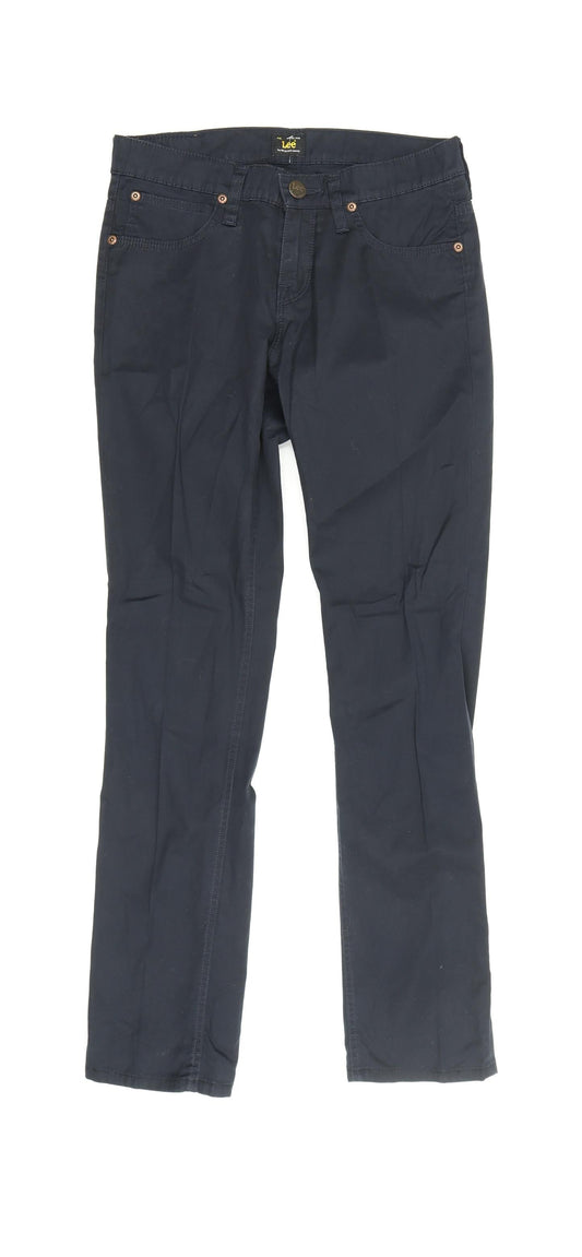 Womens UK Size 29 Lee Regular Fit Straight Black Trousers