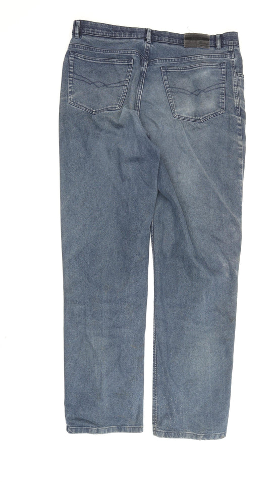 Vintage Men's Blue Straight Leg Jeans 38 Waist Cotton