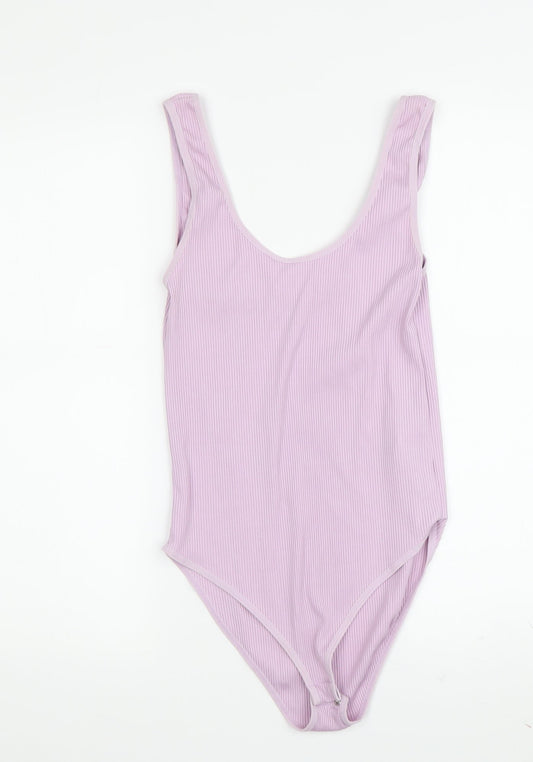 Womens UK Size 14 Stradivarius One-Piece Pink Bodysuit
