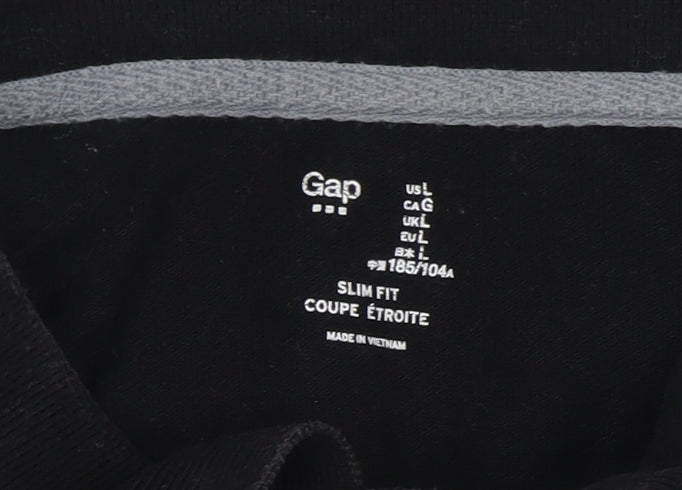 Gap Men's Black Slim Fit Polo L