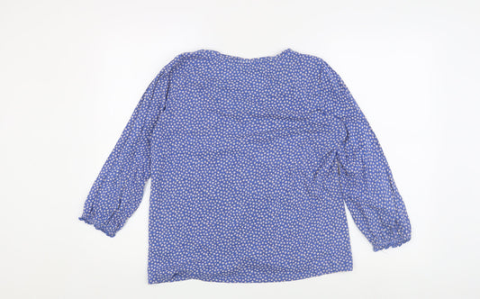 Womens UK Size 10 Fat Face Blue Tunic Blouse