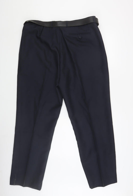 Mens UK Size 40 Chums Regular Fit Dress Pants Black Trousers