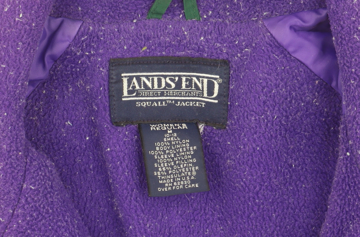 Womens UK Size M Lands' End Green Basic Jacket