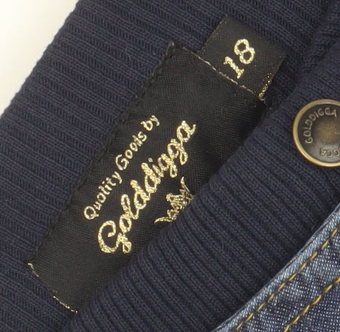 Golddigga Women's Blue Denim Jogger Trousers Size 18