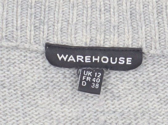 Womens UK Size 12 Warehouse Grey Pullover Jumper