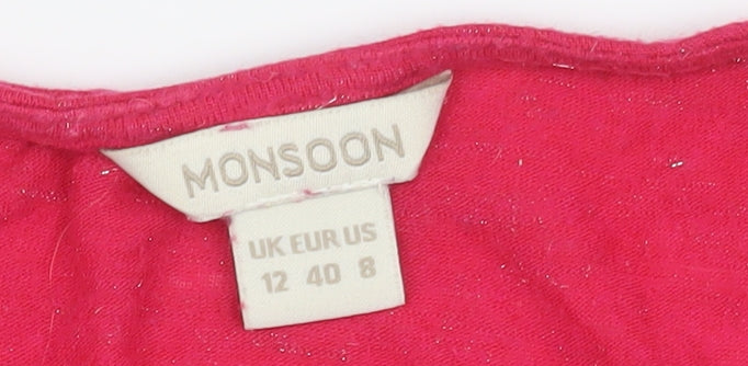 Womens UK Size 12 Monsoon Red T-Shirt