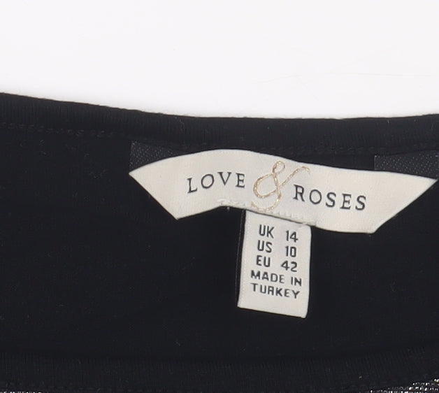 Womens UK Size 14 Love & Roses Multicoloured Basic Blouse