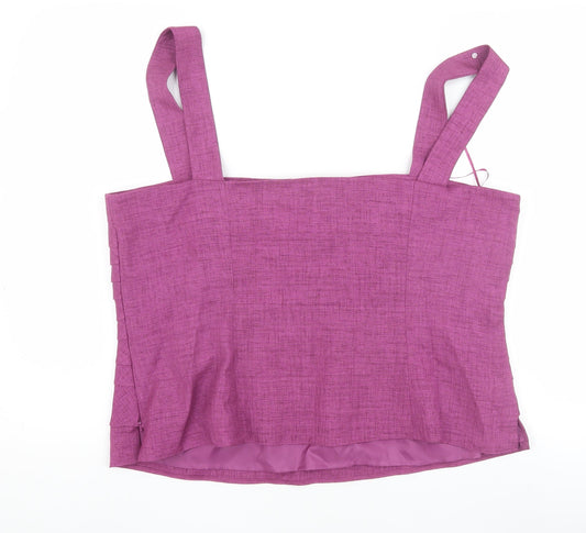 Jacques Vert Women's Purple Sleeveless Blouse, Size 20