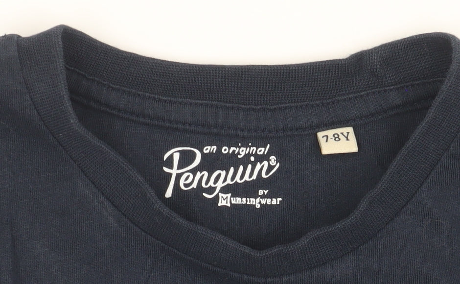 Penguin Boys Blue T-Shirt, Age 7-8, Classic Navy Style
