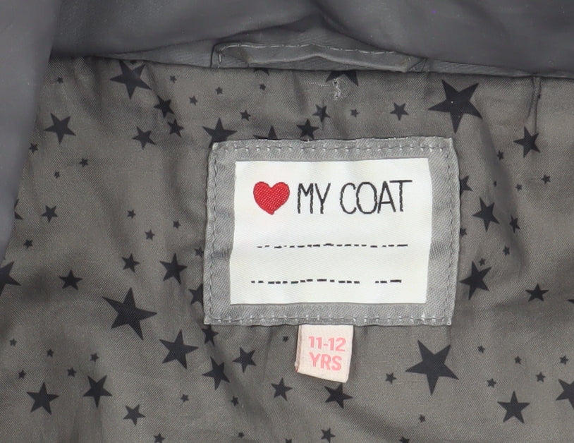 Additional view of Marks & Spencer girls’ grey puffer jacket 11-12 years