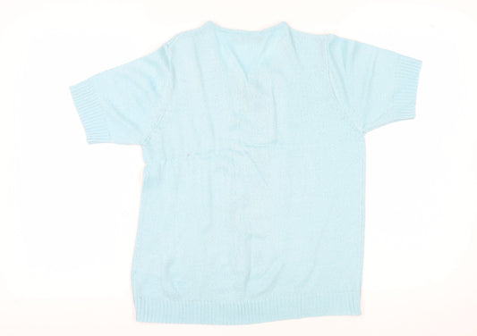 Honor Millburn Women's Blue V-Neck Pullover Jumper M