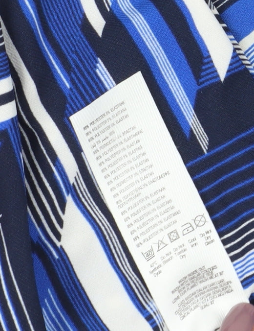 Jasper Conran Women's Blue Geometric Blouse Size 8