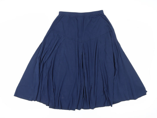 Damart Women's Blue Flare Skirt Size 12 Elastic Waist