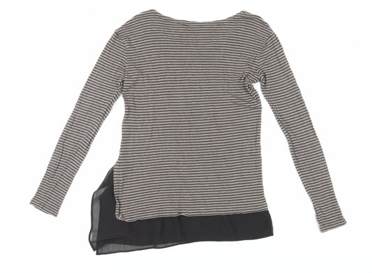 AllSaints Women's Black Tunic, Size 4, Striped Long Sleeve